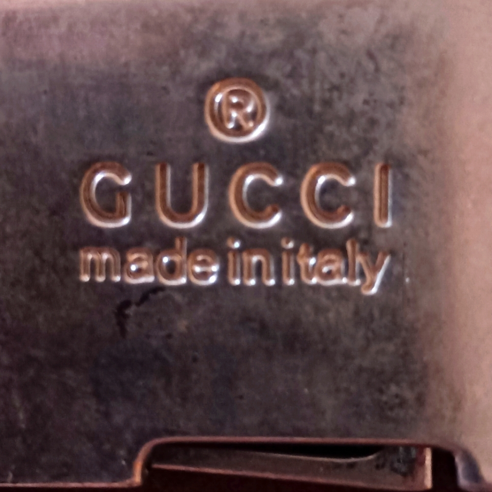 Gucci Blue and Silver Leather Belt